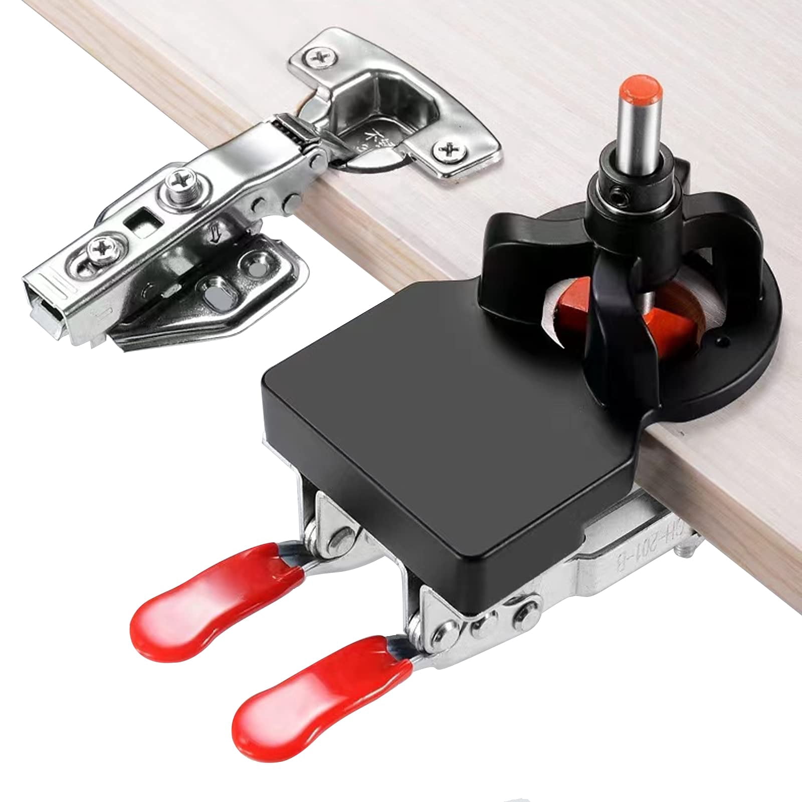 35mm Concealed Door Hinge  Accurate Locking Cabinet Aluminum Alloy Diy Pocket Hole Jig 2 Retaining Clips Adjustable Quick Punch Hardware