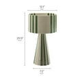 thumbnail image 3 of Gia Handwoven Cotton Thread Striped or Plain Table Lamp in Basil Green, 3 of 10