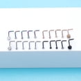 thumbnail image 4 of ZS 20Pcs/Set 20g Cubic Zircon Nose Ring Piercing Ball Mix Color Nostril Piercing Nose Bone/L Shaped/Nose Screws Nose Stud Piercing, 4 of 5