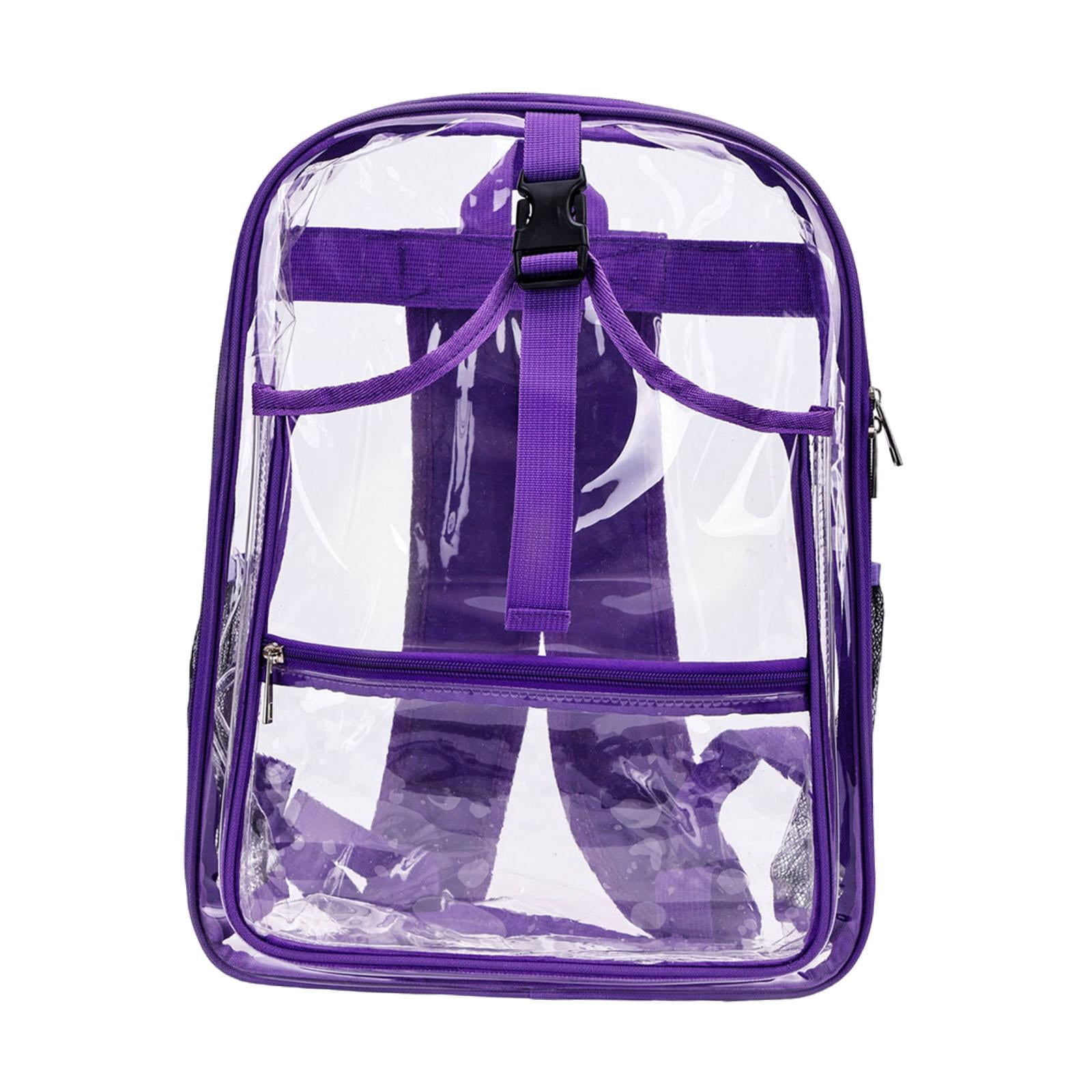 funtasica Tennis Backpack ,Racket Bags ,PVC, Lighweight Clear Large Capacity Unisex Gym Badminton Bag Tennis Rucksack for Men and Women Purple
