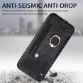 thumbnail image 6 of Wallet Case for iPhone X / XS, Ring Holder Kickstand Retro Premium Leather Credit Card Holder [ RFID Blocking ] Case with Wrist Strap Back Magnetic Clasp Flip For iPhone X / XS, Black, 6 of 14
