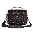 thumbnail image 2 of Dinosaur and Silhouette Black Pattern Insulated Lunch Box for Women Men, Medium Leakproof Cooler Bag with Adjustable Strap, 10"x6.7"x8", 2 of 6