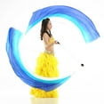 thumbnail image 6 of 200 X 70cm Scarf Belly Dance Silk Poi Balls Yoga - Blue, as described, 6 of 8