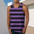 thumbnail image 2 of Taqqpue Mens Stripe Printed Tank Tops Casual Crewneck Sleeveless Shirts Loose Fit Quick Dry Workout Gym Muscle Beach Tee Tops, 2 of 5