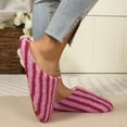 thumbnail image 6 of Fnooota Womens Fuzzy Slippers, Winter Warm Non Slip Stripe House Slippers Home Shoes Pink Size 10-10.5, 6 of 6