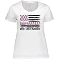 thumbnail image 3 of Inktastic Breast Cancer Awareness Pink Ribbons and Flag Women's Plus Size T-Shirt, 3 of 5