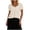 Z153 Beige, variant on Womens Boho V Neck Short Puff Sleeve Blouse Textured Empire Waist Ruffle Hem Top Flattering Tunic Loose Fit Summer Casual Pleated Peplum Shirt Yellow,XS