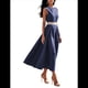 thumbnail image 1 of Vestido de Verano Vintage para Mujer, Holgado, Sin Mangas, , Cuello Redondo, Color Liso. Azul Oscuro L, 1 of 6