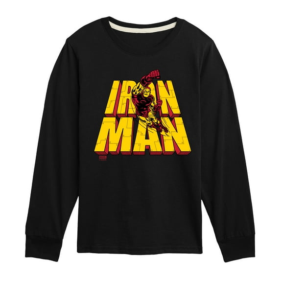 Marvel Iron Man - Stacked Name - Toddler And Youth Long Sleeve Graphic T-Shirt