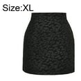 thumbnail image 2 of Minifalda corta ajustada con cremallera en la espalda y cintura alta con estampado de leopardo para mujer,Negro,XL, 2 of 6