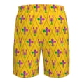 thumbnail image 6 of Kdxio Mardi Gras Crayfish and Fleur de lis Pattern Mens Casual Shorts - Drawstring Summer Beach Sports Shorts for Men, 6 of 9