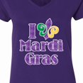 thumbnail image 4 of Inktastic I Love Mardi Gras Women's V-Neck T-Shirt, 4 of 5