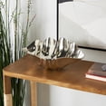 thumbnail image 3 of DecMode 11" Asymmetrical Textured Shell Aluminum Metal Decorative Bowl, 3 of 15