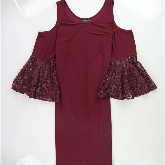 R & M Richards Womens Cut-Out Shoulder Swing A-line Dress, Red, Plus Size, 16W