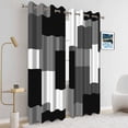 thumbnail image 7 of Dashan Black Grey Blackout Curtains for Living Room,White Grey Modern Abstract Window Drapes for Bedroom (52Wx84L,2 Panels), 7 of 7