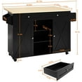 HLR 51.7" Folding Kitchen Island on Wheels, Kitchen Island with Storage