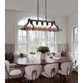 Rustic Kitchen Island Dining Room Light Fixture Farmhouse Linear