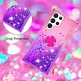 thumbnail image 6 of Glitter Case for Samsung Galaxy S23 Ultra (Not S23, Bling Sparkle Colorful Gradient Quicksand Waterfall Soft TPU Liquid Case Cover with Ring Stand for Samsung S23 Ultra LSJB-Pink Purple, 6 of 14
