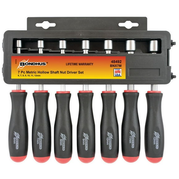 JUEGO DE 7 DESARMADORES DE CAJA MÉTRICOS 6MM A 12MM. BONDHUS 48492 BONDHUS 48492