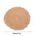 thumbnail image 5 of WKSCLPAI Ramie Cotton Yarn Table Mats Hand-woven, 7.1" x 7.1" Insulated Tea Coasters, Cute Placemat with Lace, Holiday Party Table Decoration Mats for Fall, 5 of 5