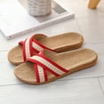thumbnail image 2 of NOKIO Men And Women Home Slippers Indoor Slippers Fashion Beach Soft Bottom Cross Strap Slippers Summer House Slippers for Women Linen Open Toe House Shoes Flax Indoor Slip On Rubber Sole, 2 of 7