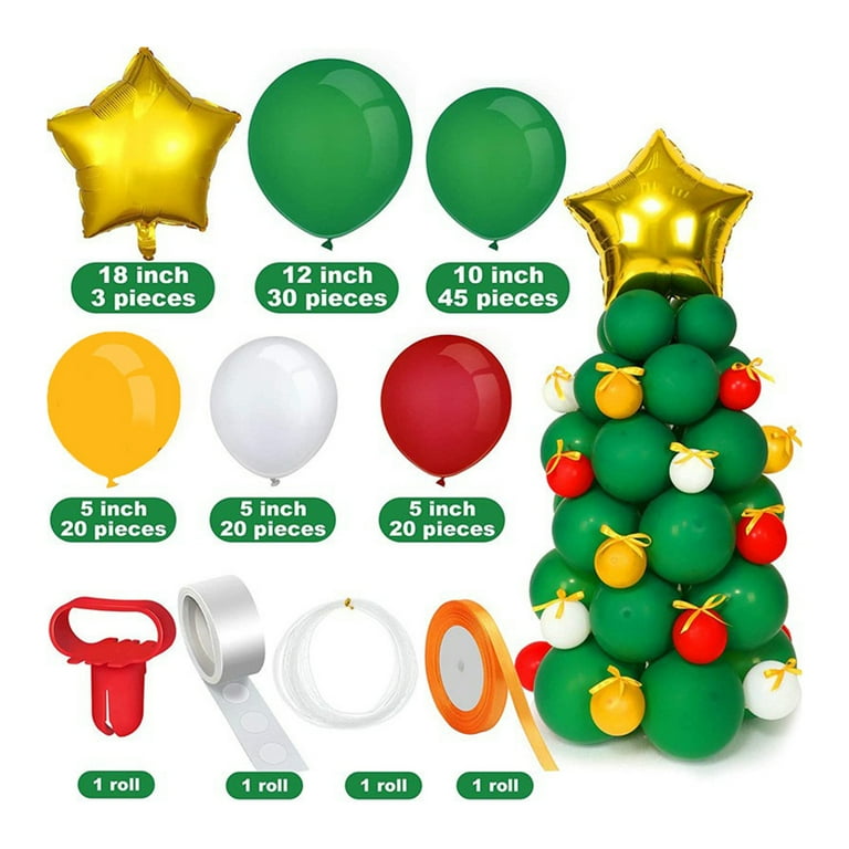 1set-9pcs Christmas Tree Stackable Aluminum Foil Balloons