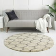 thumbnail image 4 of Unique Loom Trellis Shag Collection Area Rug - Ruby (10' Round Ivory/Gray), 4 of 11