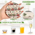 thumbnail image 6 of 6 Pcs Drink Coasters with Holder 3.94in Woven Coasters for Drinks Christmas-themed Red Train Pattern Coaster Set for Protection Table, 6 of 7