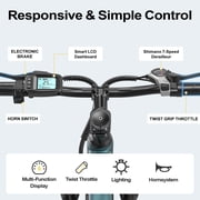Electric Bike 2625Mph Speed & 400W Motor Peak 748W Motor,40 Miles Range 36V10Ah Removable Battery,21-Speed & Dual Suspension, Adult Teen Ebike Electric Mountain Bike