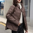 thumbnail image 6 of Zedker Puffer Jacket for Women Oversized Coats Winter Padded Down Jackets Zip Up Outerwear,Plus Size CoffeeL, 6 of 6