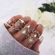 thumbnail image 2 of Baicccf Anillos Apilables De Oro Boho para Mujer Conjunto De Anillos De Nudillo De Oro Anillos De Flores De Luna De Estrella Simple para Niñas Adolescentes Anillos Estéticos Apilables Regalo, 2 of 5