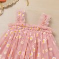 thumbnail image 5 of IBTOM CASTLE Toddler Baby Girl Princess Tutu Dress Tulle Bowknot Birthday Cake Smash Outfit Summer Wedding Dress for Photo Shoot 4-5 Years Pink Daisy, 5 of 8