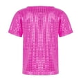 thumbnail image 4 of TOOYOU Girls T-Shirt Casual Sequin Glitter Clothes Party Gown Short Sleeves Top children Summer Basic Tee Pink Size 4-5 Years, 4 of 5