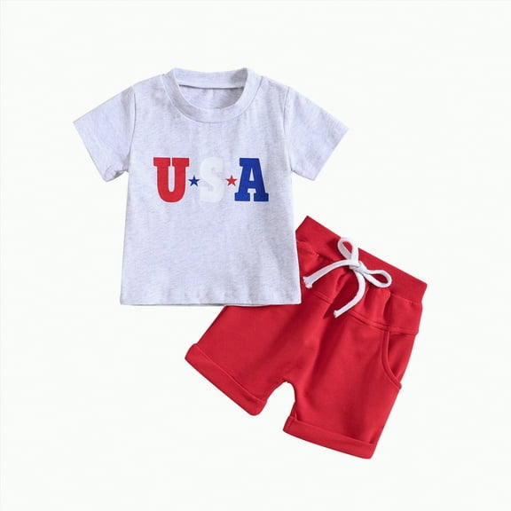 Boy Baby Clothes Kids Summer Cotton Elastic Print Short Sleeve Basketball 0 3 6 12 18 24 Months New Born for Twins Outfits Boys' Clothing Sets 2PCS