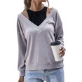 thumbnail image 4 of Pull-over en Tricot Uni à Manches Longues pour Femmes, 4 of 7