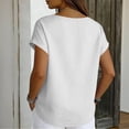 thumbnail image 6 of Linen Shirts for Women Short Sleeve V Neck Button Down Loose Gauze Blouses, 2XL, 6 of 7