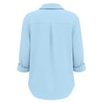 thumbnail image 4 of SAWOBUUN Womens Button Down Shirts Long Sleeve Cotton Dress Shirts Casual Collared Loose Fit Soft Blouses with Pockets, 4 of 5