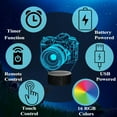 thumbnail image 4 of 3D Illusion Camera Night Light with Remote Control, 16 Colors Changing Table Lamp for Room Decoration, 4 Flash Modes, Creative Birthday Christmas Gift for Boys and Girls, 4 of 18