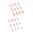 thumbnail image 2 of Uñas postizas con forma de remolino largo, uñas postizas de ataúd desnudo, puntas de uñas postizas acrílicas de cobertura completa para mujeres y niñas, 24 Uds., 2 of 5