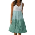 thumbnail image 1 of Vestido HUOGUO, estampado de moda para mujer, vacaciones y verano, sin mangas, 1 of 5