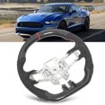 thumbnail image 3 of Flat Bottom Steering Wheel, Finger Ridges Better Grip Racing Design Epoxy Coating Carbon Fiber Steering Wheel Heat Tolerant with Paddle Shifter Holes for Car, 3 of 7