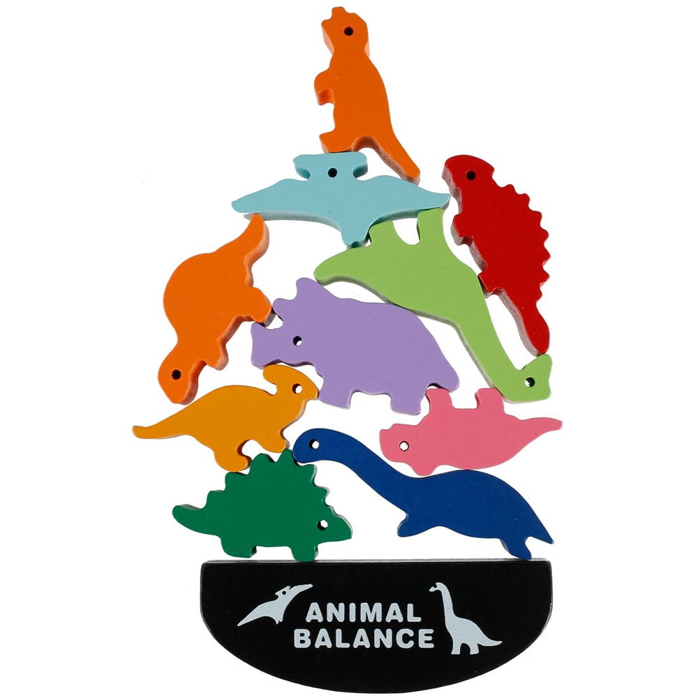 Balancing Dinosaur Toy Animal Balance Building Block Set Wooden Building Blocks Early Educational Dinosaur Stacking Balance Building Blocks Toys Christmas  Birthday Gifts for Kids