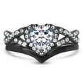 thumbnail image 4 of LaRaso & Co His Her Gothic Unique Black Wedding Ring Set Women Men Bride Groom 12/12, 4 of 6