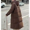 thumbnail image 6 of jtjvou Long Puffer Jackets for Women Winter Warm Jackets Zip Up Quilted Jacket Thick Padded Overcoat with Hood Brown XXL, 6 of 8