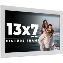13x7 Frame White Solid Wood Picture Frame Includes UV Acrylic Shatter Guard Front, Acid Free Foam