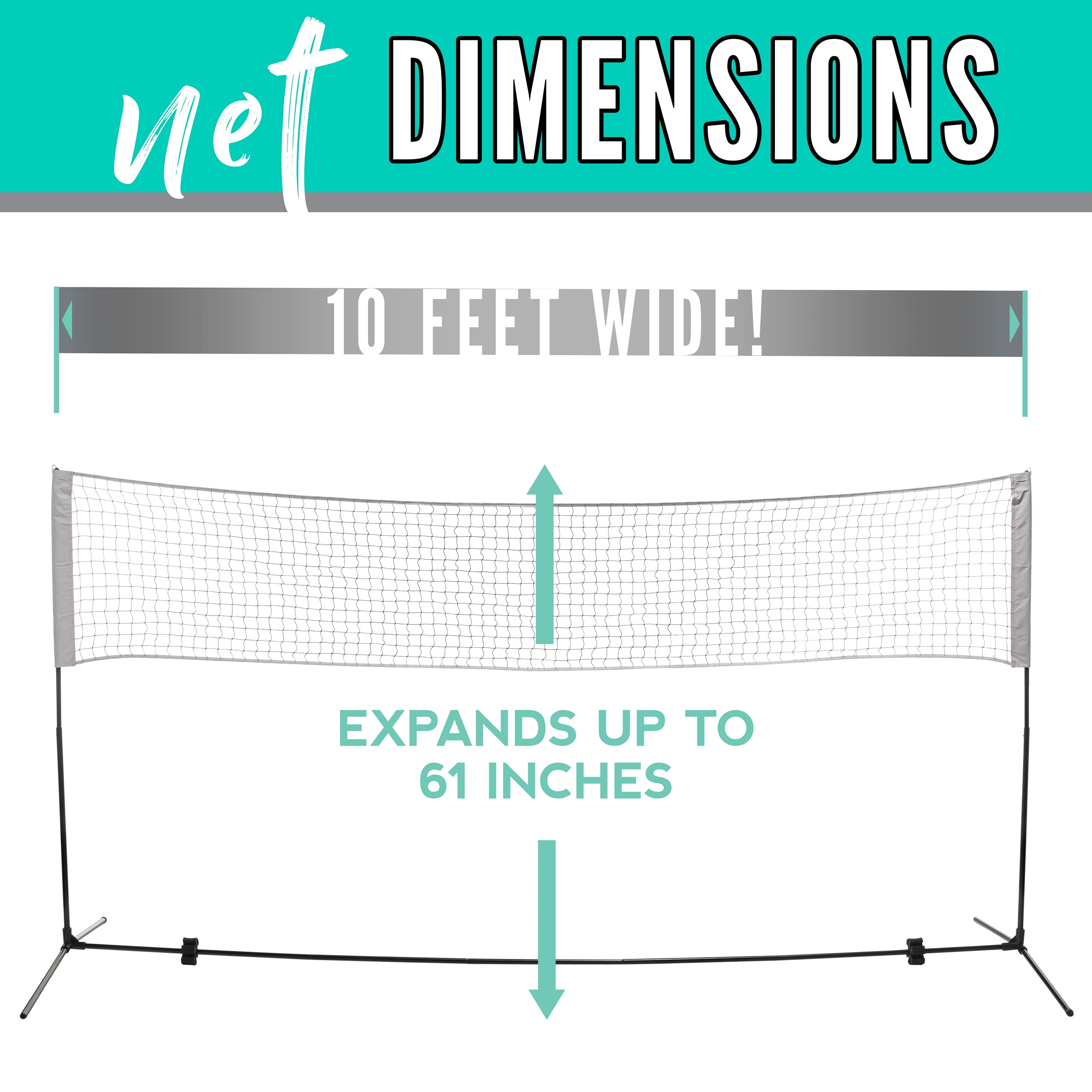 Franklin Sports Portable, Adjustable Height 10ft Wide Net