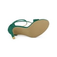 thumbnail image 5 of BLISSFUL STEP Women Zipper Ankle Strap Stiletto Heel Sandals Emerald Green 5, 5 of 7