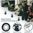 thumbnail image 6 of Black Floral Shower Curtain for Bathroom, Colorful Leaves Curtain Bathroom Decoration, Shower Curtain Set with Curtain Hooks, 6 of 6