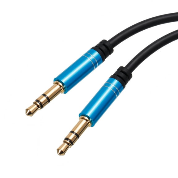 3.5mm TRS Aux Cable Male to Male Auxiliary Audio HiFi Headphone Cord 3.3ft Nylon Braided, Blue