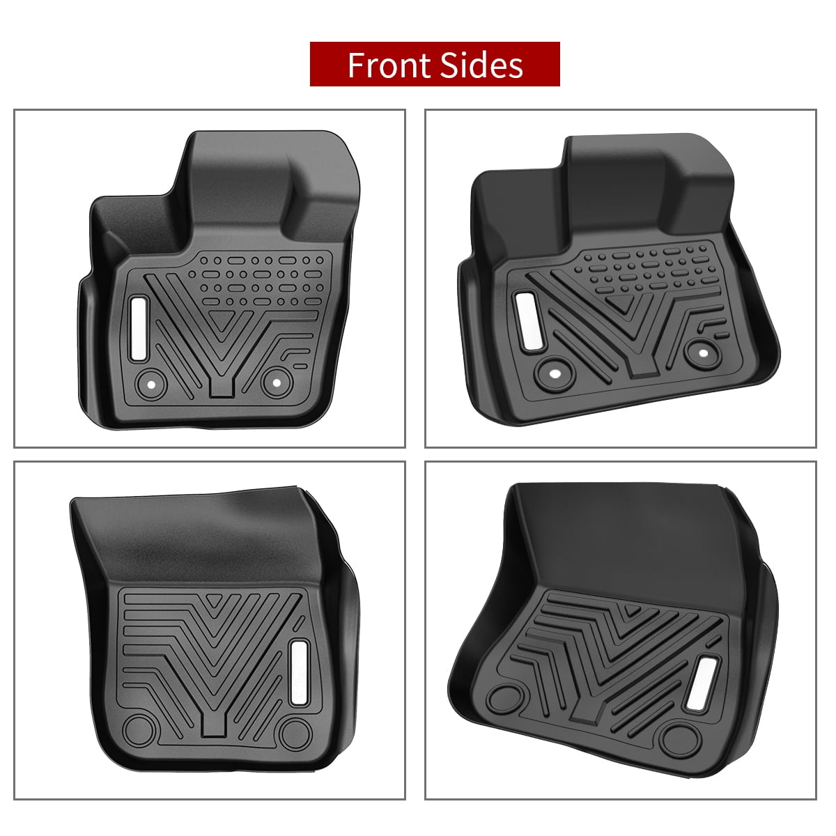 RVNI All Weather Floor Mats Liners for 2017-2020 Ford Fusion / Lincoln MKZ Black TPE Floor Mats 3 Set
